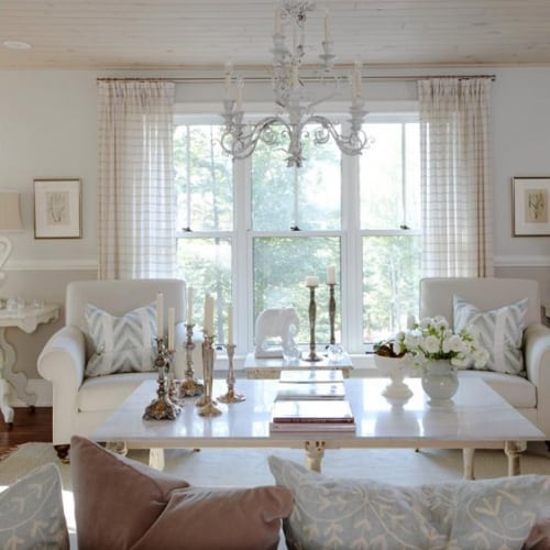 Clean white living room