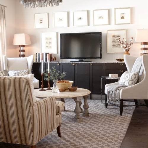 Family room with tv and chairs