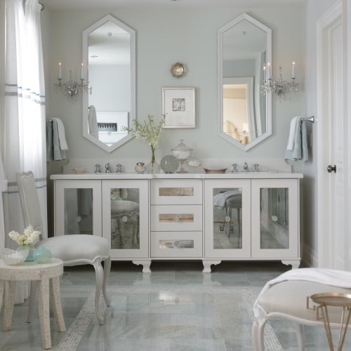 Marble floor and vanity